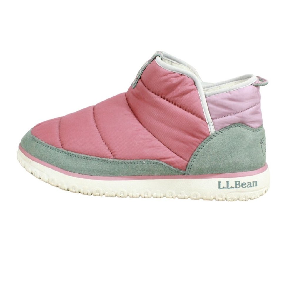 LL Bean Mountain Classic Rosewood Fleece Lined Quilted Booties Size 9 M